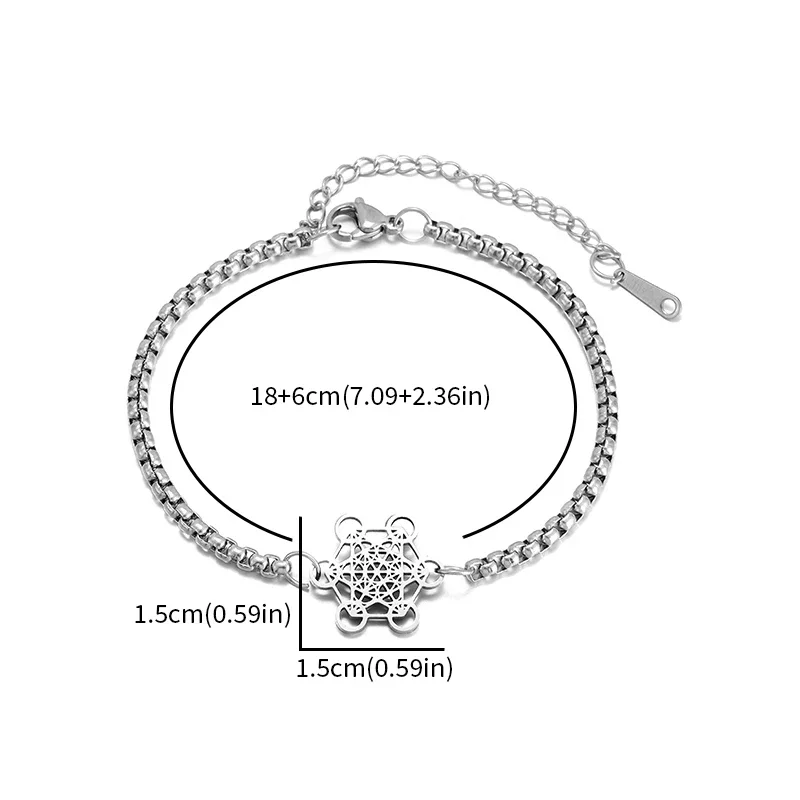 سوار مكعب ميتاترون من الفولاذ المقاوم للصدأ ، ختم ملاك ، مجوهرات دائرة سولومون ، رجال ونساء محظوظون ، رئيس الملائكة #4