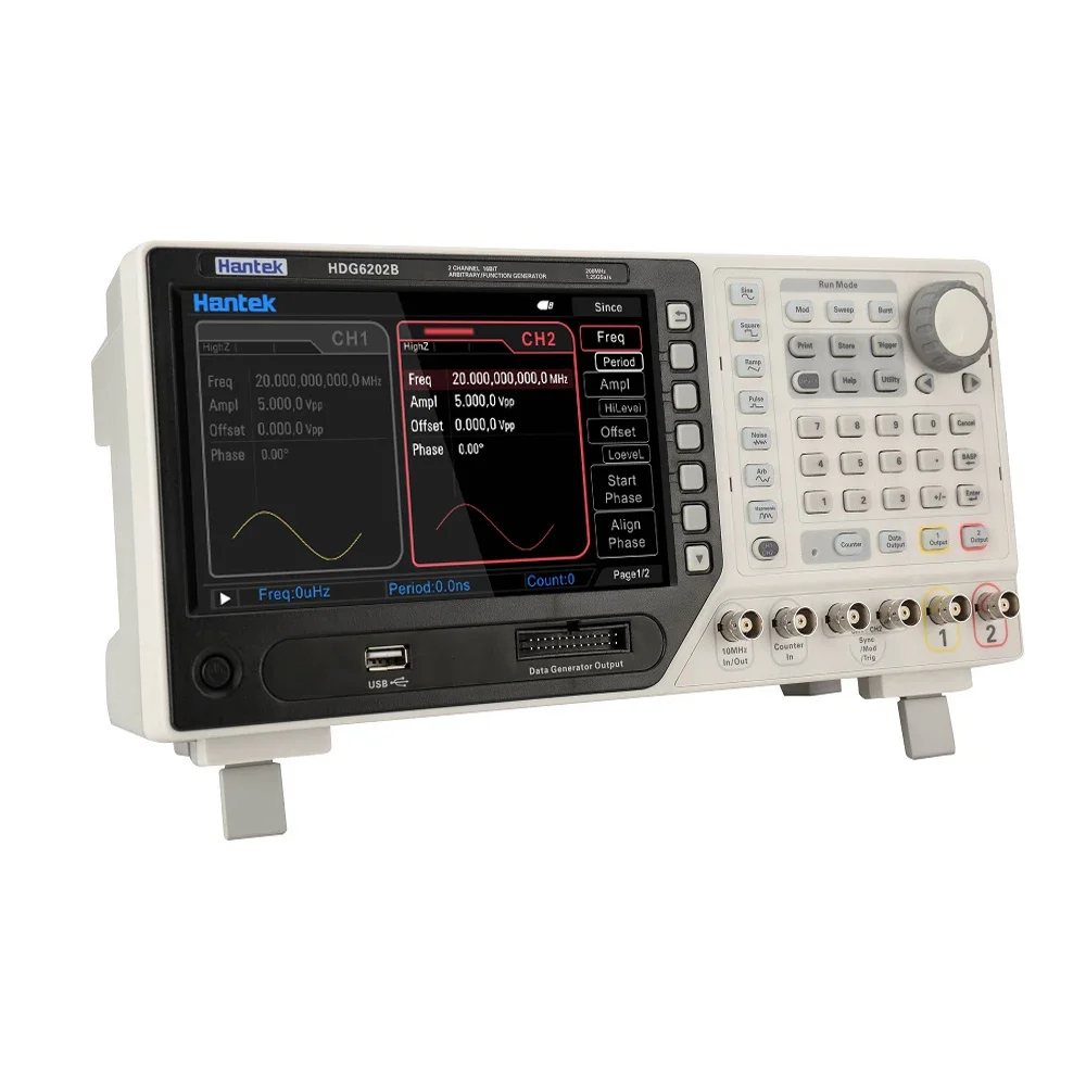 Hantek HDG6202B 200mhz 1.25gsa/s Function Signal Arbitrary Waveform Generator 1uhz~50mhz 1uhz~60mhz 1uhz~200mhz 1uhz~5mhz 16 Bit