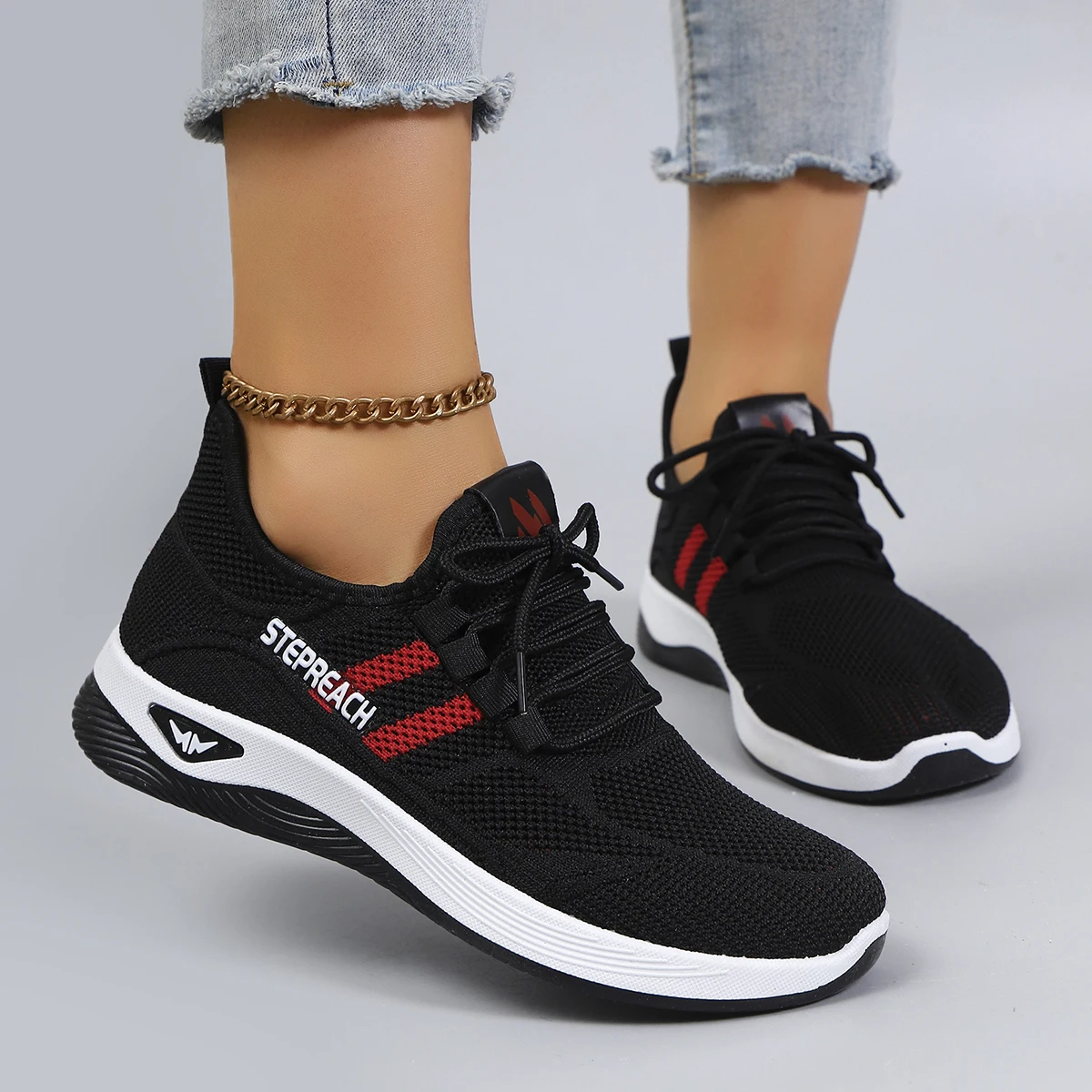 

Spring and Autumn New Women's Casual Lace-Up Comfortable, Breathable, Lightweight and Wear-Resistant Sports Shoes