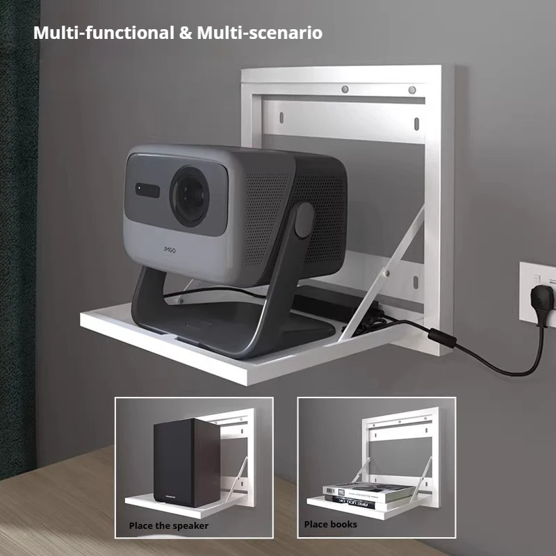 NEW Projector Wall Mount Bracket for All Long Throw Projector,Load Capacity10KGS,Home Bedside Tray Stand DIY Design Wall Shelves