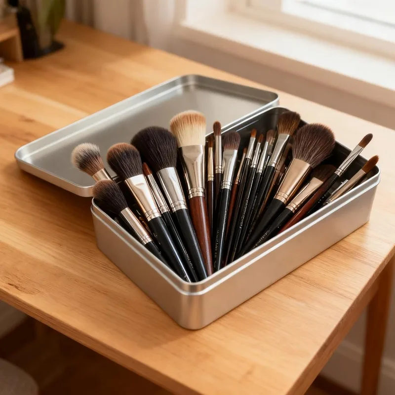 กล่องดีบุกเปล่าทรงสี่เหลี่ยมใช้สำหรับบรรจุภัณฑ์ของขวัญ เครื่องประดับ และของใช้ในครัวเรือนที่สะดวก ใช้งานได้จริง และอเนกประสงค์