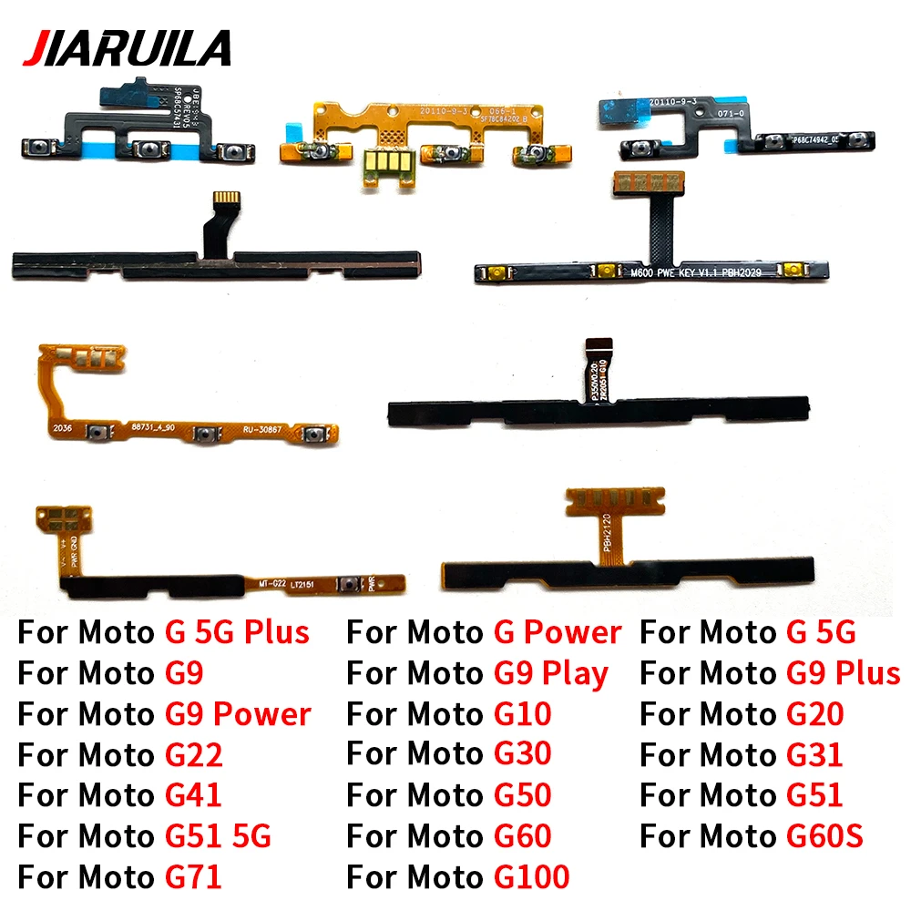 Power Volume Side Button Flex Cable For Moto G100 G71 G60S G60 G51 G50 G41 G31 G22 G10 G20 G30 G9 Plus G 5G Repair Parts