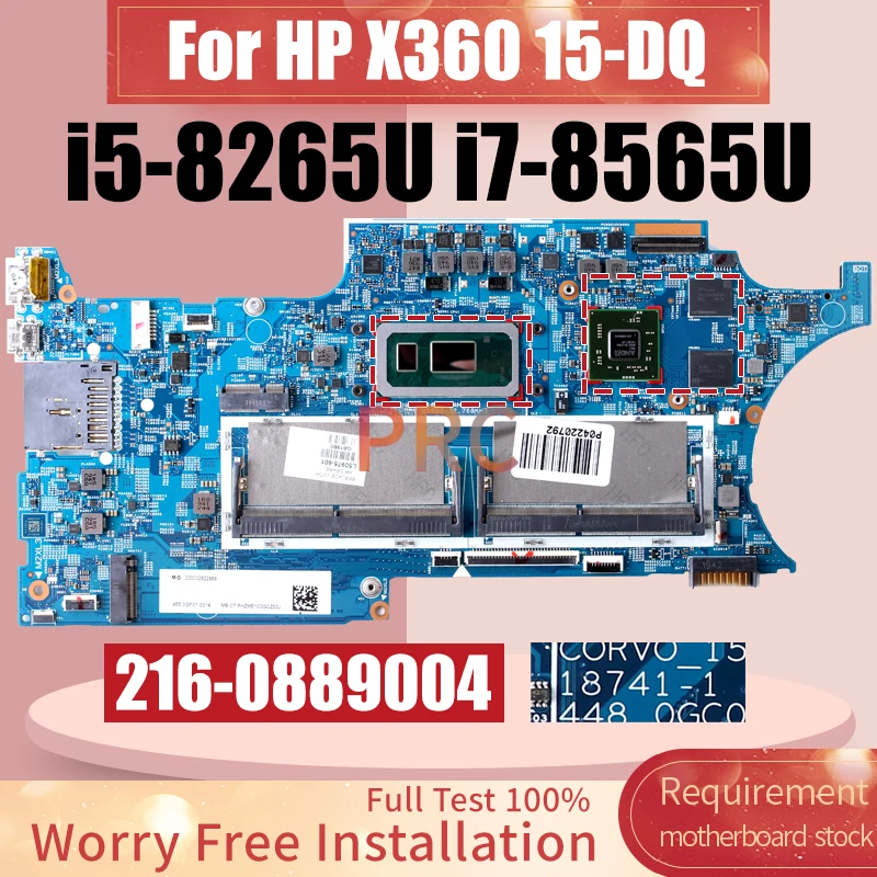 18741-1 For HP Laptop X360 15-DQ Motherboard  i5-8265U i7-8565U L50972-601 L50975-601 Notebook Mainboard