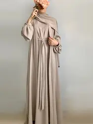 Ramadan Eid Mubarak Kaftan para Mulheres, Vestido Hijab Muçulmano, Quimono Conjuntos, Dubai Abaya, Turquia Islã, Conjunto de 3 Peças