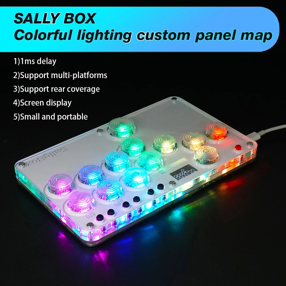 Flatbox SOCD Hitbox Sallybox For PC/Android WASD Hitbox Keyboard Fighting Stick Controller For PS4 Gamepad Xinput/Switch