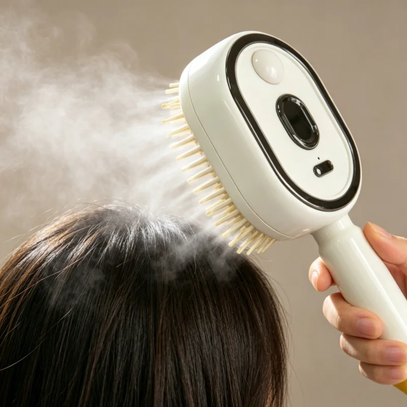 Rechargeable Electric Spray Scalp Massager Comb Vibration Red Light Essential Oil Atomizing Air Cushion Hair Styling Brush