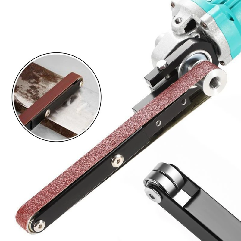ABRW Mini Sander Polishing Machine for Grinder Attachment, Belt Sander Adapter for 125mm Angle for Grinder, with Sanding Belts