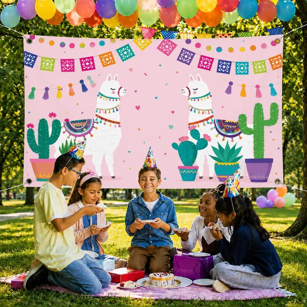 Llama Fun Alpaca Cactus Flags Yard Garden Decor Banner Indoor Outdoor Wall Hanging Flag Home Patio Wall Art Decoration