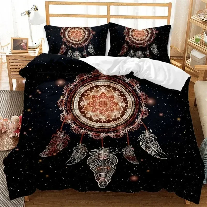Luxury 2025 3D Print Dreamcatcher Bohemia Mandala Feathers Bedding Set Boys Girls Twin Queen Duvet Cover Pillowcase Bed Kids