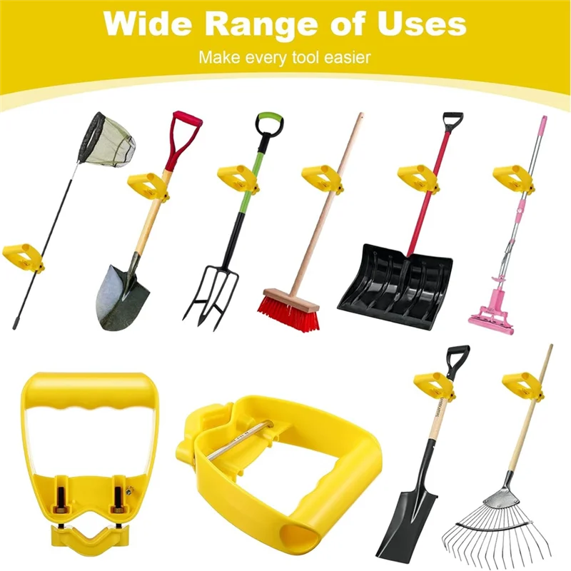 CYCLI-1 Pack Zurücksparender Werkzeuggriffbefestigung, arbeitssparender ergonomischer Schaufel- oder Rechengriffbefestigung, Werkzeuggriffgriff, Dura