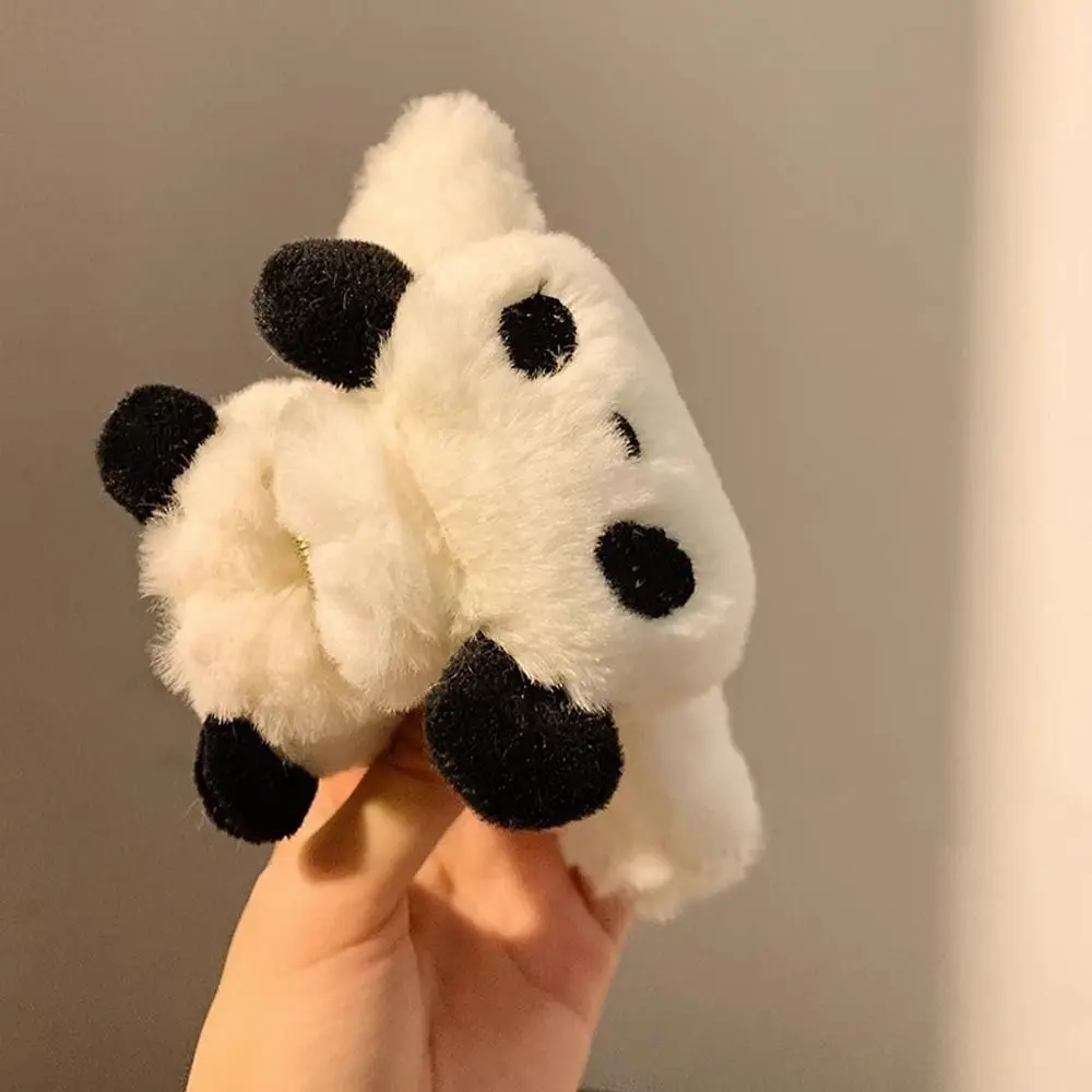 Simpatica bambola peluche panda artiglio per capelli acrilico cartone animato animale squalo clip stile coreano geometrico inverno croce fermaglio per capelli signore/ragazze