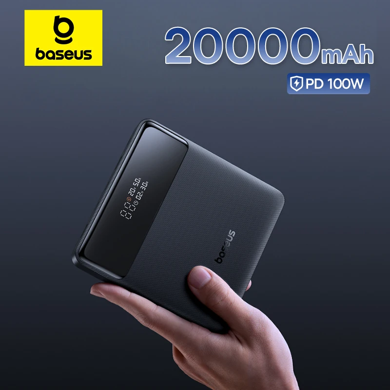 Baseus 100 واط قوة البنك 20000 مللي أمبير شحن سريع بطارية خارجية محمولة قدرة عالية لأجهزة الكمبيوتر المحمولة ماك بوك آيفون سامسونج Xiaomi