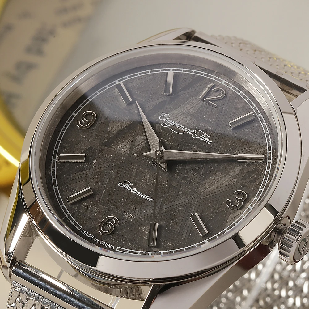 【Escapement Time】Automatic Mechanical Watch Miyota 8315 Meteorite Dial Sapphire 60 hours of power