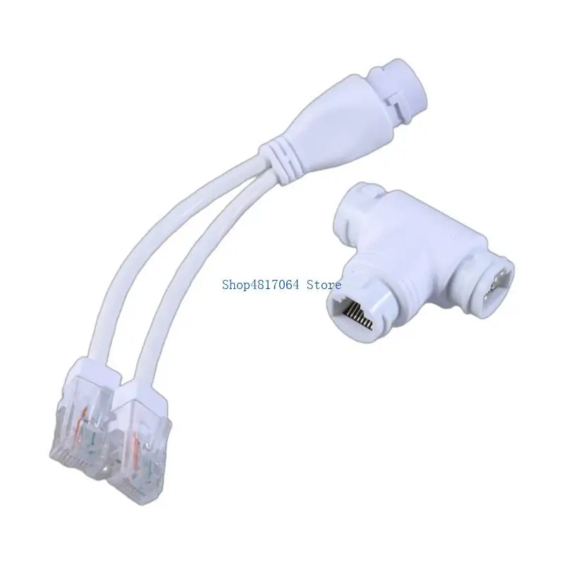 

T3LB POE Splitters 2-in-1 Networking Cabling Connectors Three-way RJ45 Connectors for Security Camera Install Accessory