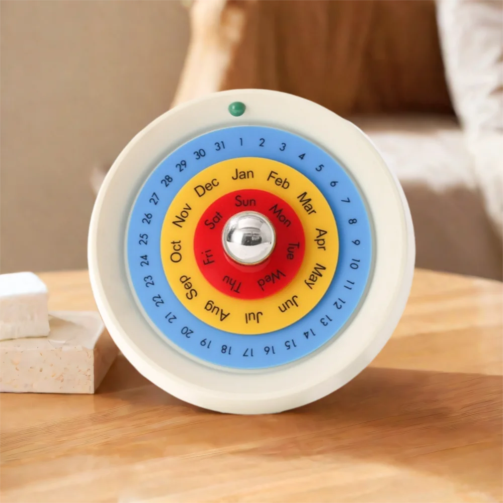 Creative Rotating Calendar Decorative Handmade Turntable Perpetual Calendar Nordic Style DIY Annual Desk Calendar Home