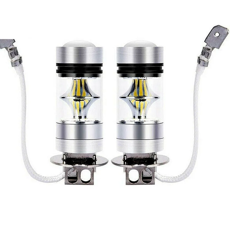 LEDフォグライト,電球,車のヘッドライト,交換用ヘッドランプ,100W,3, 12 v,24v,10000lm,白,6000k