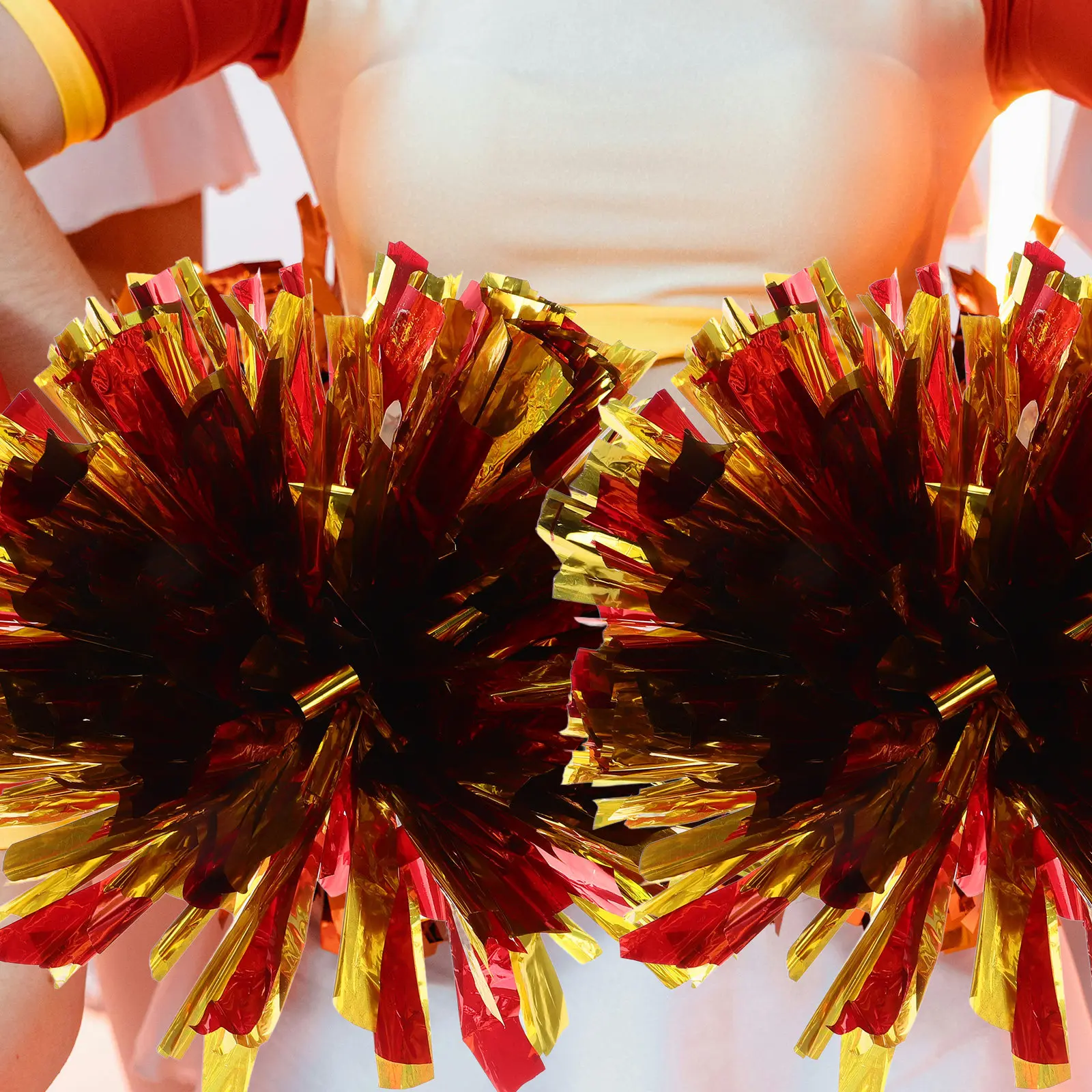 

10 шт. ярких помпонов для чирлидинга, портативные, безопасные материалы, для спортивных мероприятий, тренировок и выступлений