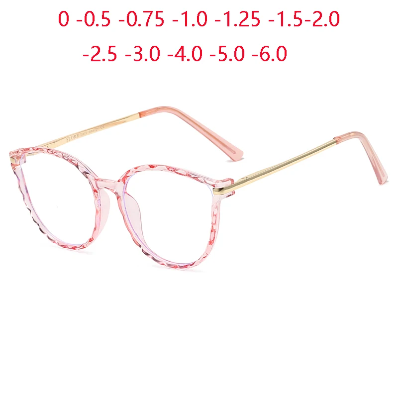 

Metal Spring Leg Anti Blue Rays Oval Myopia Glasses With Prescription Women Men TR90 Nearsighted Glasses 0 -0.5 -0.75 To -6.0