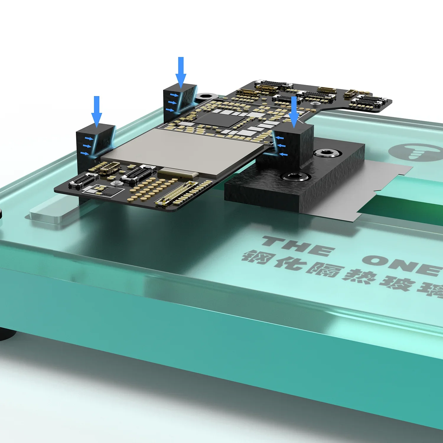 2UUL THE ONE Jig PCB Holder with Heat Resistance Glass Tempering Surface Motherboard Fixture for Mobile Phone Logic Board Repair