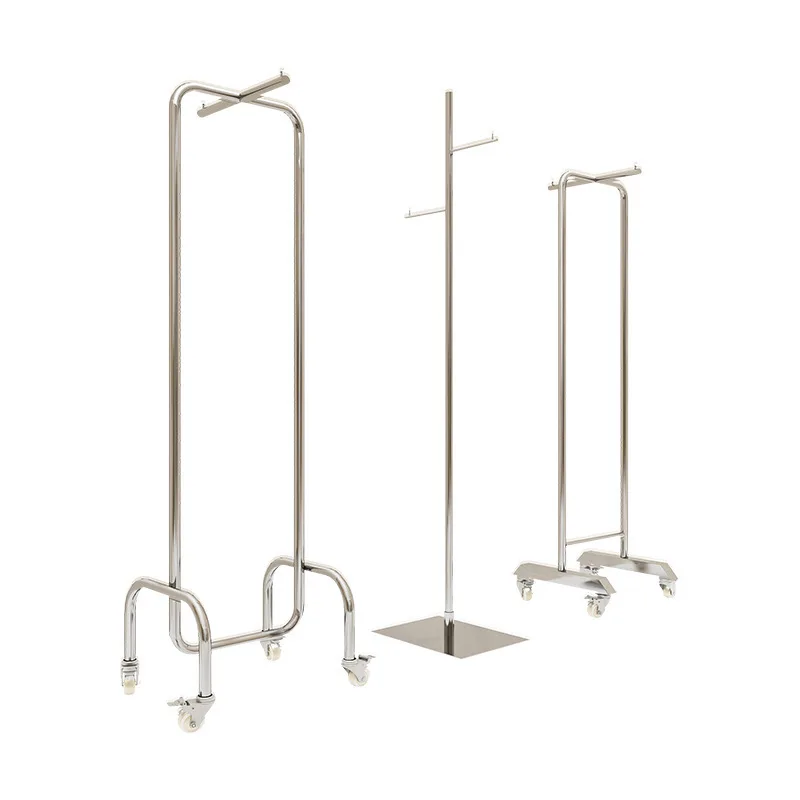 Clothing store display rack Floor-to-ceiling Nakajima positive hanger Stainless steel brushed women's clothing store hanger