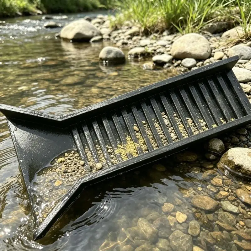 652F Portable Gold Prospecting Tool with Lightweight Construction, Broad Feed Area and Raised Riffles for Manual Outdoor Sand