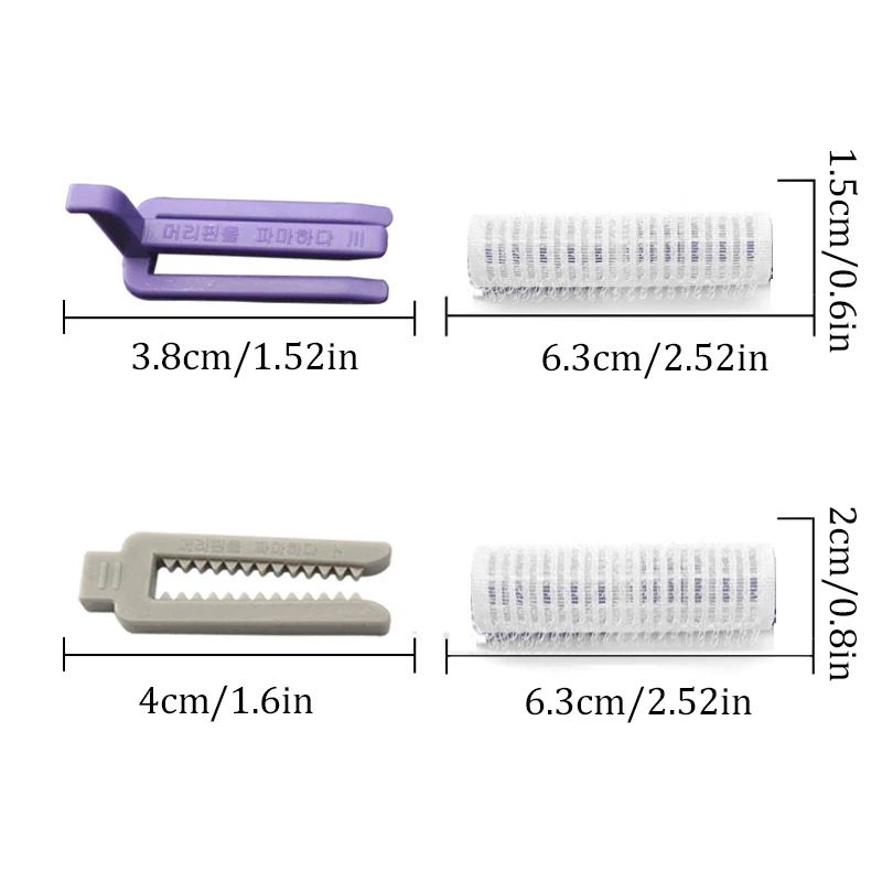 24 unids/set de varillas para permanente de raíz de cabello, barras rizadoras con Clips y bandas de goma, juego de rodillos para el cabello con gancho y bucle de nailon para salón, herramientas de estilismo para el cabello