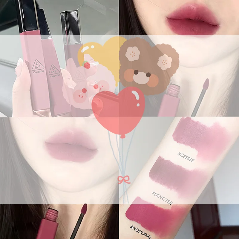 كابوفيني ماتي مخملية ملمع شفاه مرطب ناعم طويل الأمد أحمر شفاه غير لاصق كوب سهل الاستخدام مكياج ملمع شفاه للنساء #1
