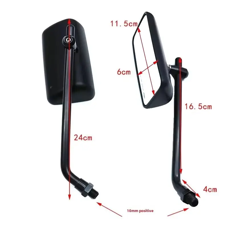 Motorcycle Mirrors Universal 10mm Scooter E-Bike Cafe Racer Retro Rearview Mirrors Adjustable Aluminum HD Vision Side Mirror