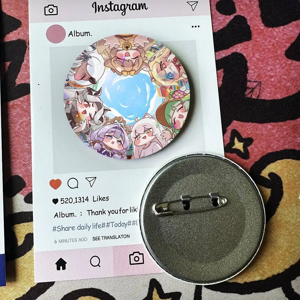 Trickcal Chibi Go G-Game Badge 25 32 44 58 75 mm Round Fans Collect Friends Gifts Brooch Souvenir