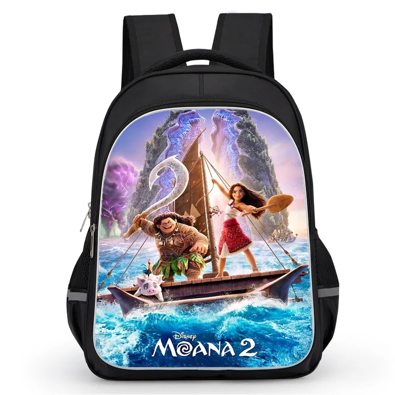 

School Backpack with Double Zipper Pocket,Cartoon MOANA School Bags for Boy Girl,Durable 16-in Child Backpack