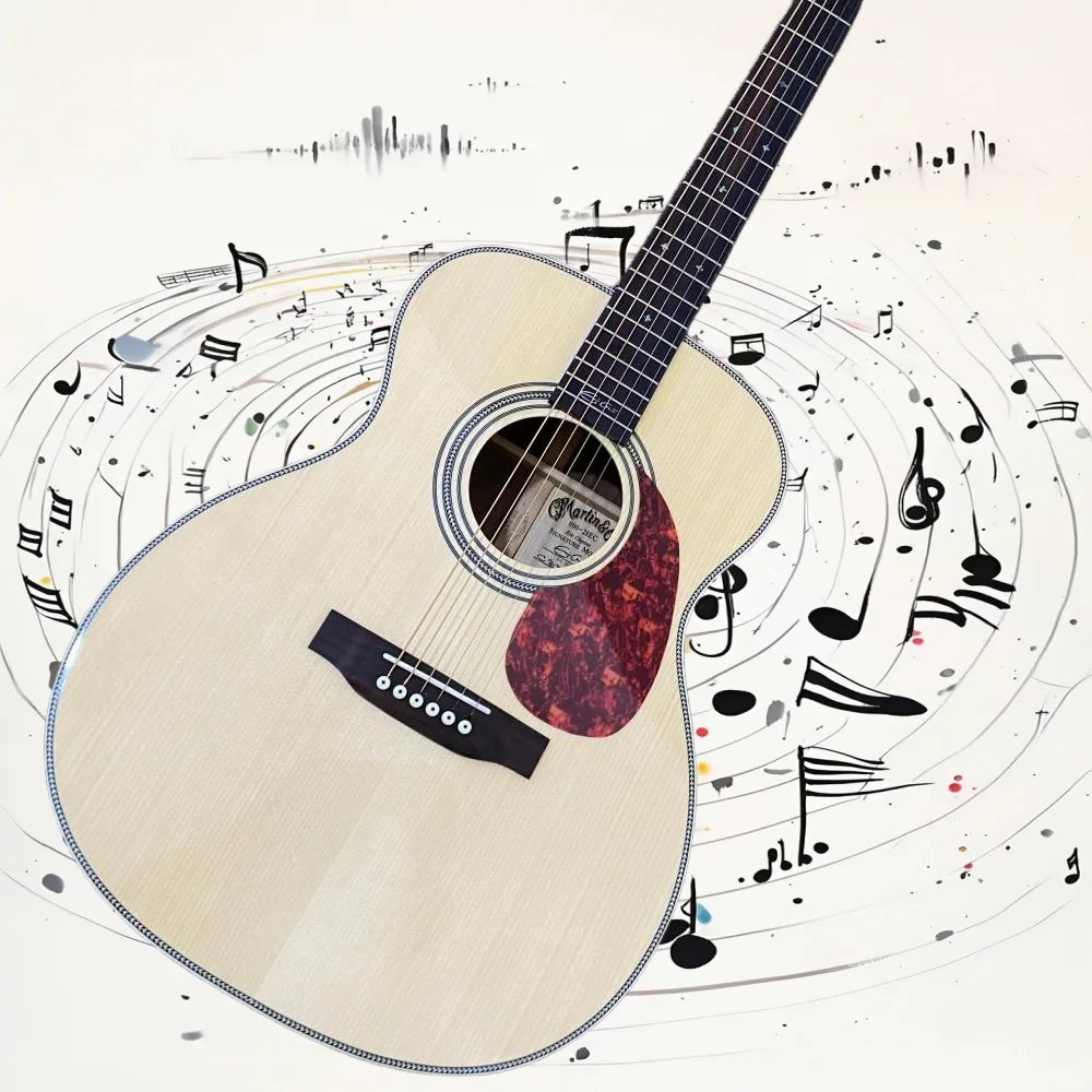 Free Shipping 00028 Acoustic Guitar Natural Finish 40 Inch Wood Guitar Folk Guitar Multi Layer Binding Rich Sustain Studio
