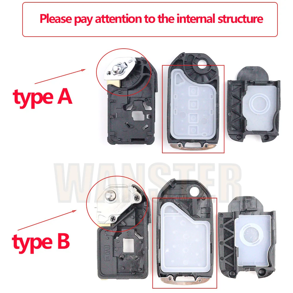 2/3 Bottons Car Key Fob Case Shell Housing for Honda Civic CR-V HR-V Accord Jade Crider Odyssey XRV CRV City Jazz Marina Wisdom