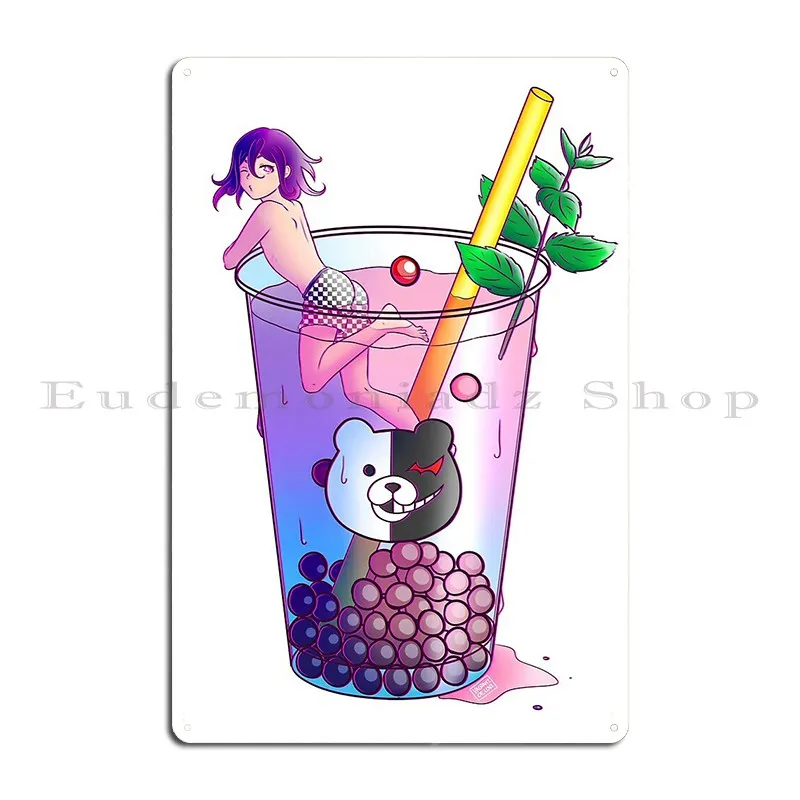 Kokichi Oma Bubble Tea Metal Plaque Poster Home Retro Cave Party Printed Tin Sign Poster