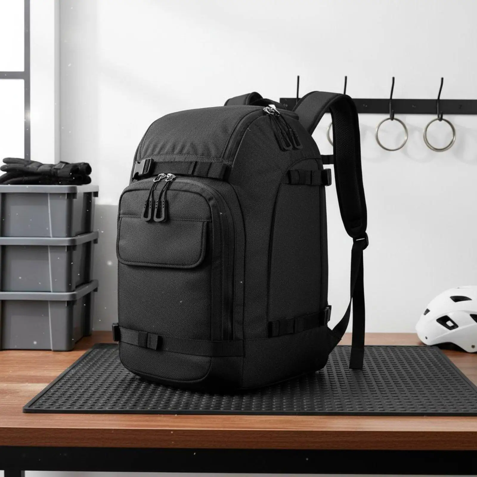 Durable Polyester Skiing Boot Carrier with Reinforced Stitching for Snowy Conditions and Extra Gear Storage Capacity
