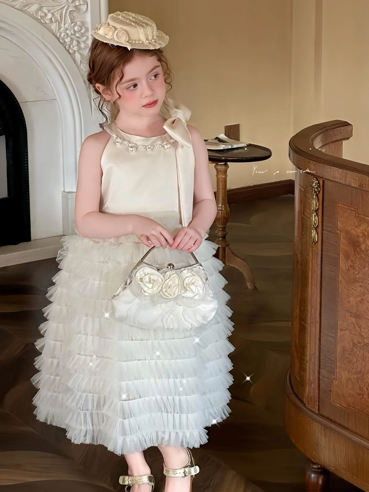 girls-satin-princess-skirt-summer-children's-high-end-cake-skirt-little-girl-birthday-party-dress-skirt-french-style-midi-dress