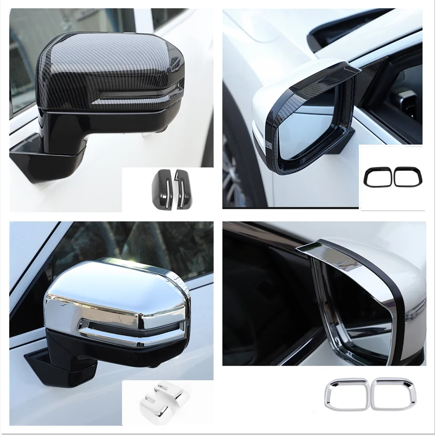 Dla Haval Dargo 2020 2021 2022 2023 ABS Carbon Black Lusterko wsteczne Osłona lusterka wstecznego Rain Eyebrow Frame Trims Akcesoria samochodowe — zdjęcie 2