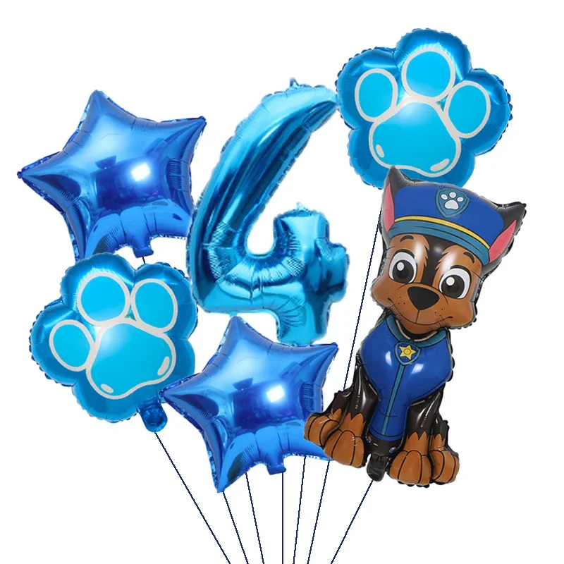 6pcs Paw Patrol Dog Chase Skye Boy Girl Birthday Party Decoration Aluminum Film Balloon Children\'s Party Supplies