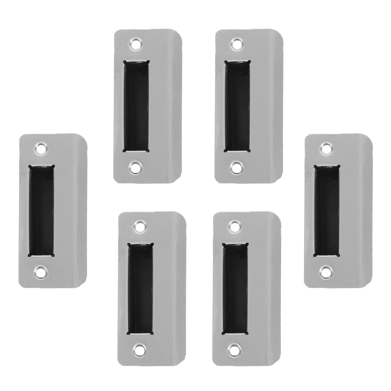 

6pcs Stainless Steel Door Strike Plate Lock Latch Restorer Spacer Door Frame Lock Slot Repair Parts Furniture Hardware Parts