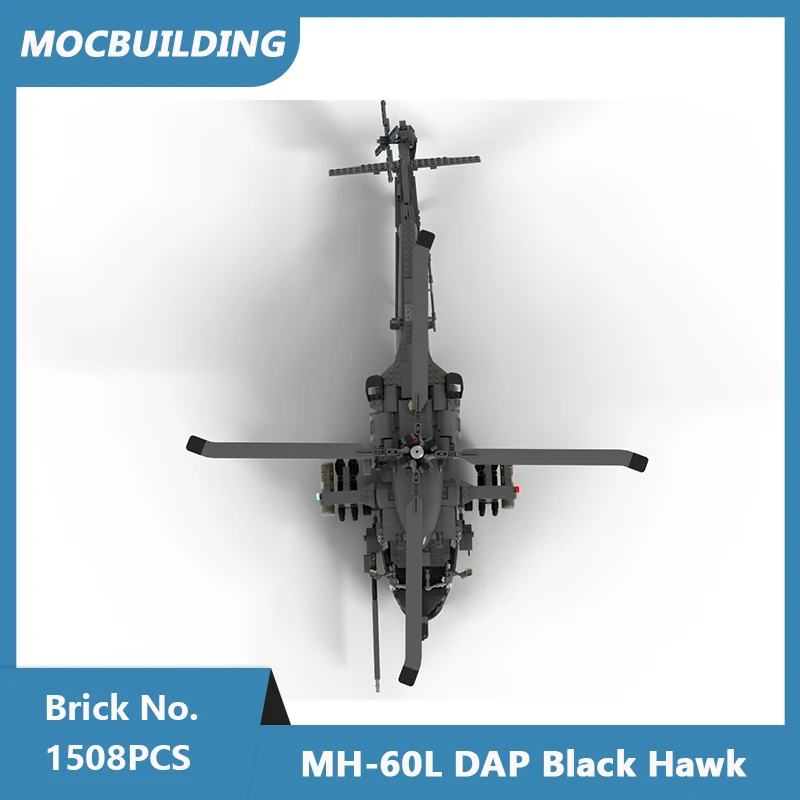 MOC Building Blocks MH-60L DAP Black Hawk Aircraft Model DIY Assembled Bricks Educational Creative Toys Xmas Kids Gifts 1508PCS