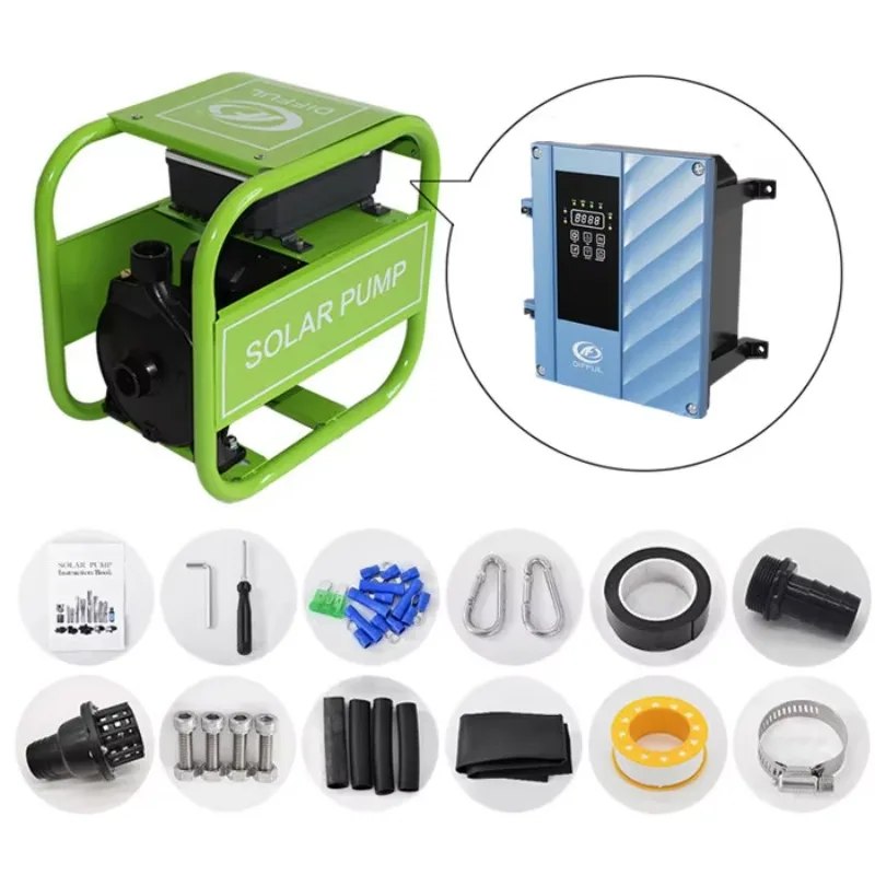 Difful Factory 2.2kw 60m3/h AC/DC Solar Water Pump Solar Surface Pump  System for Irrigation