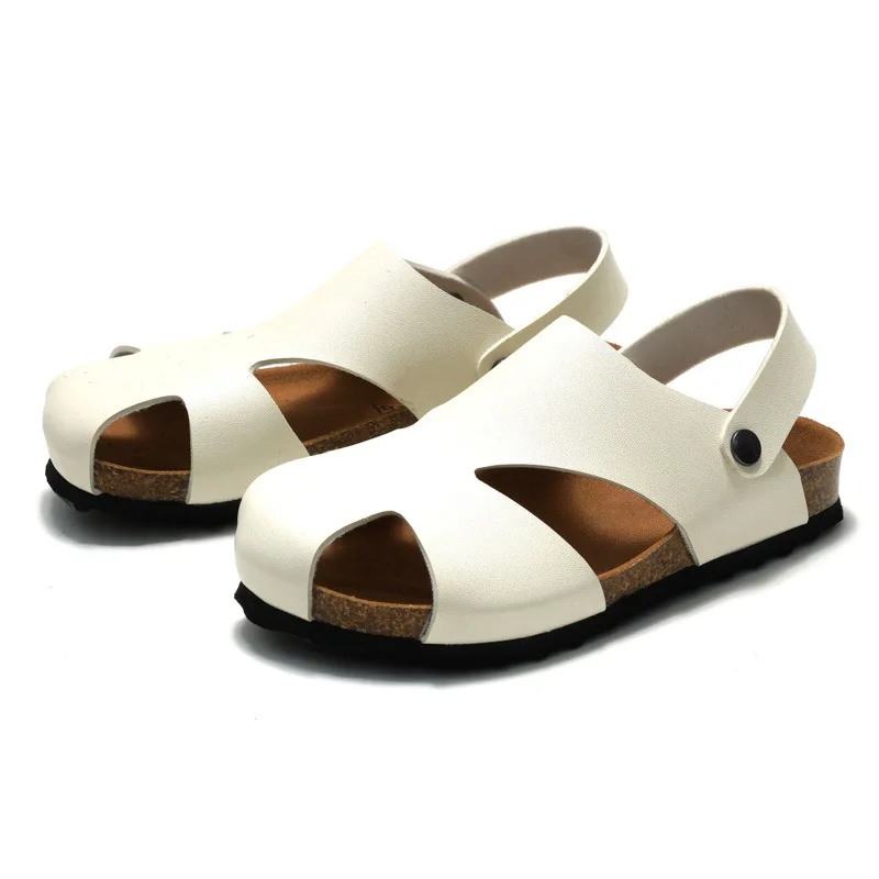 Children's Cork Sandals Slip Boys' Beach Shoes Girls' Slippers Leather Summer Sandals