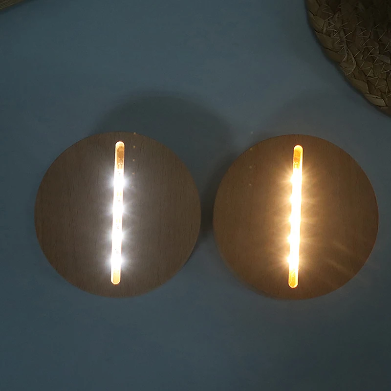 AAA Batterie Betrieben Holz Basis Led Licht Display-ständer Für Acryl Nacht Lampe Kunst DIY Holz Licht Display Basis Stehen