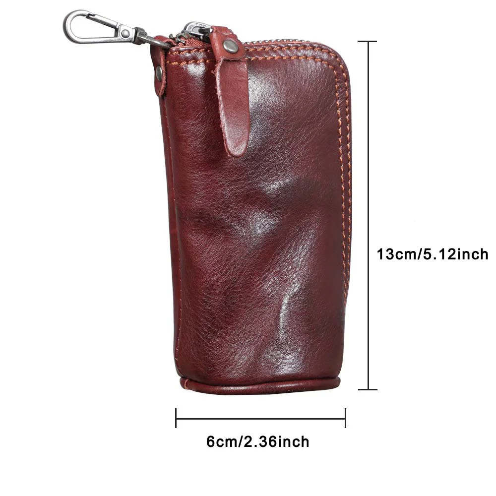 S.WORKER Echtleder Autoschlüsselhalter Große Kapazität Vollnarbiges Rindsleder Langlebiger Schlüsselanhänger Modisches Accessoire – Detail 3