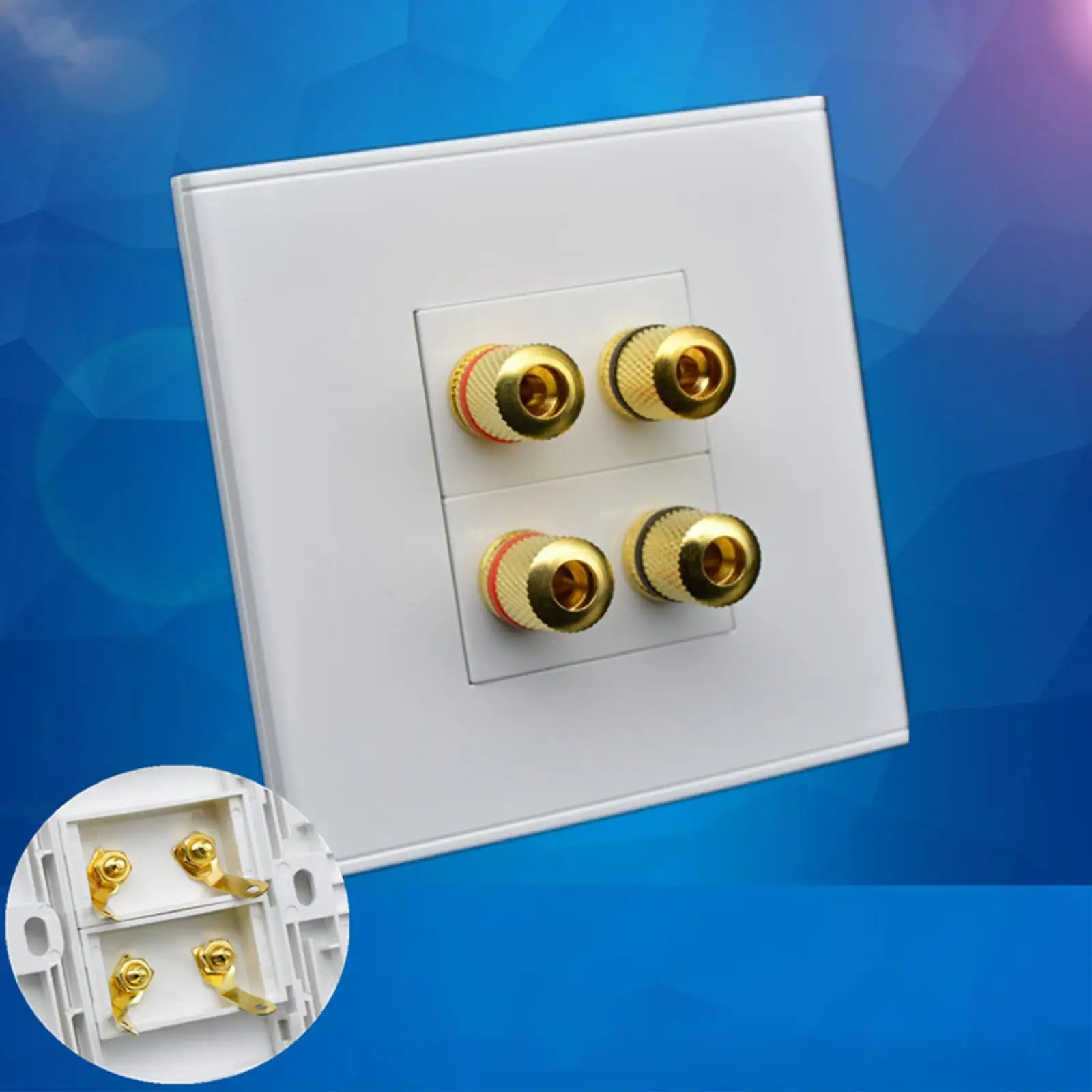 Speaker Wall Plate Wallplate Premium Pre Assembled for 2 Speakers