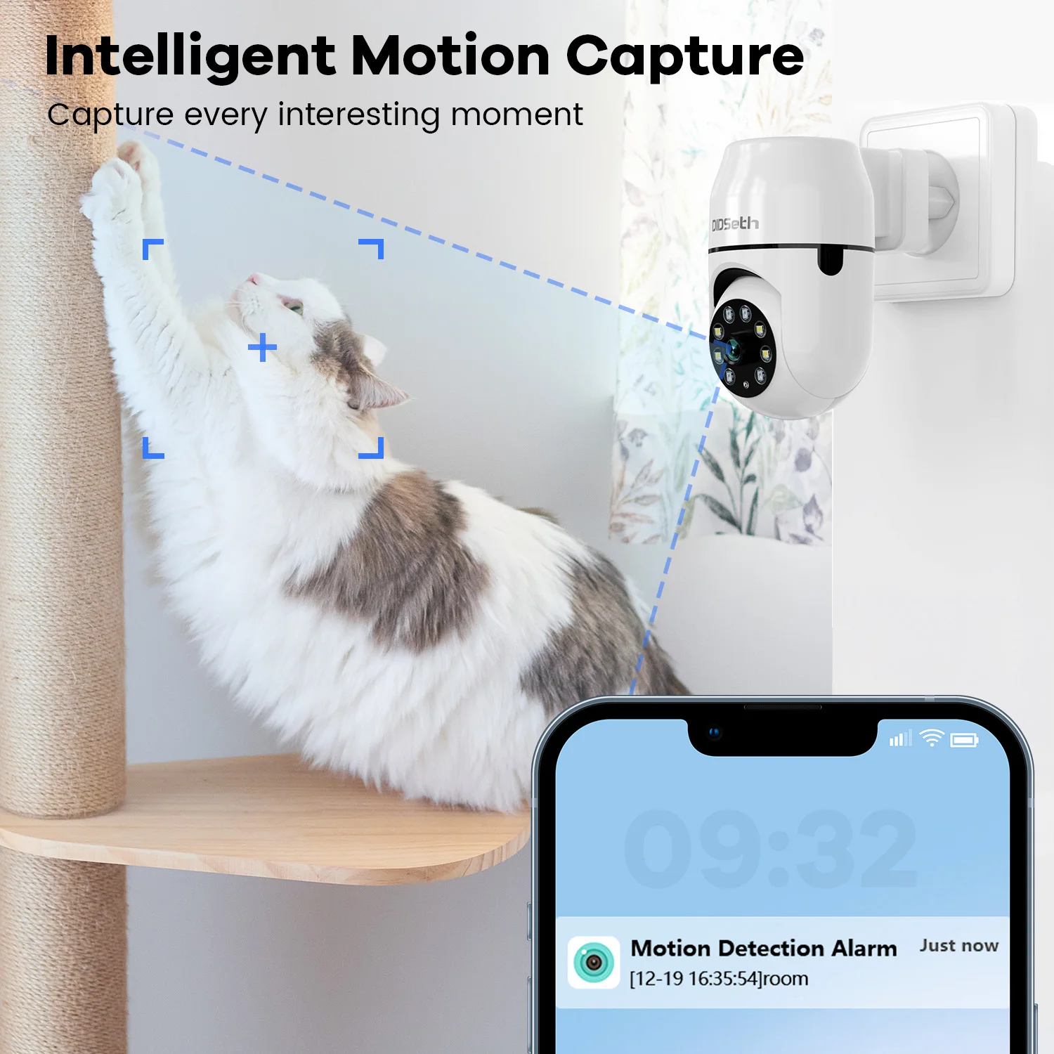 DIDSeth Plug-play IP Camera with PTZ/2 way Audio/Motion detection/automatic tracking/2MP PTZ dome WIFI Remote Access Plug and pl