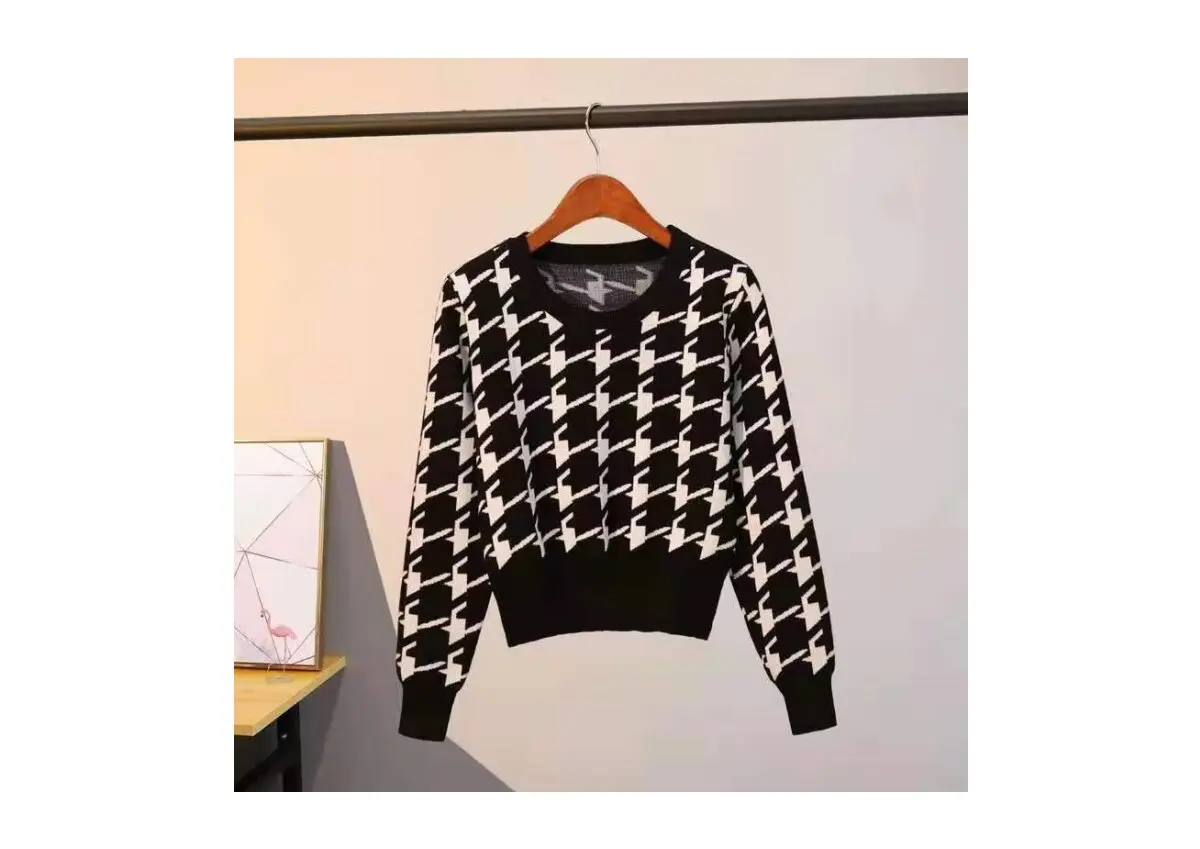 

Plaid sweater Vest Women Loose jumper retro long-sleeved round-necked Korean women sweater top