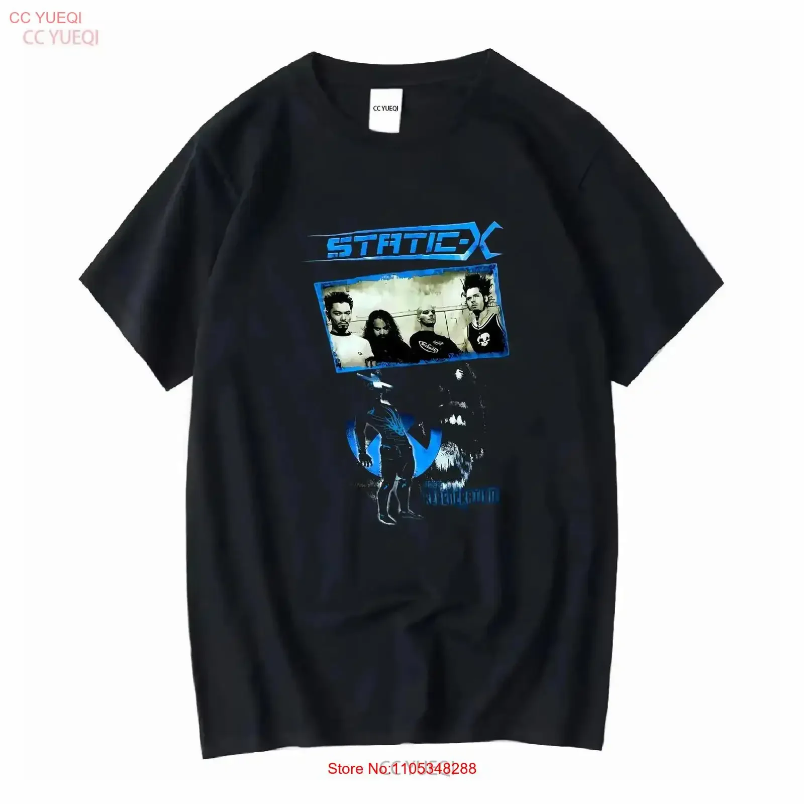 Static X Project Regeneration T-Shirt für Erwachsene, Größe S, Black Metal Tour Print, Vintage-Waschung, vielseitig, leicht weich, Streetwear