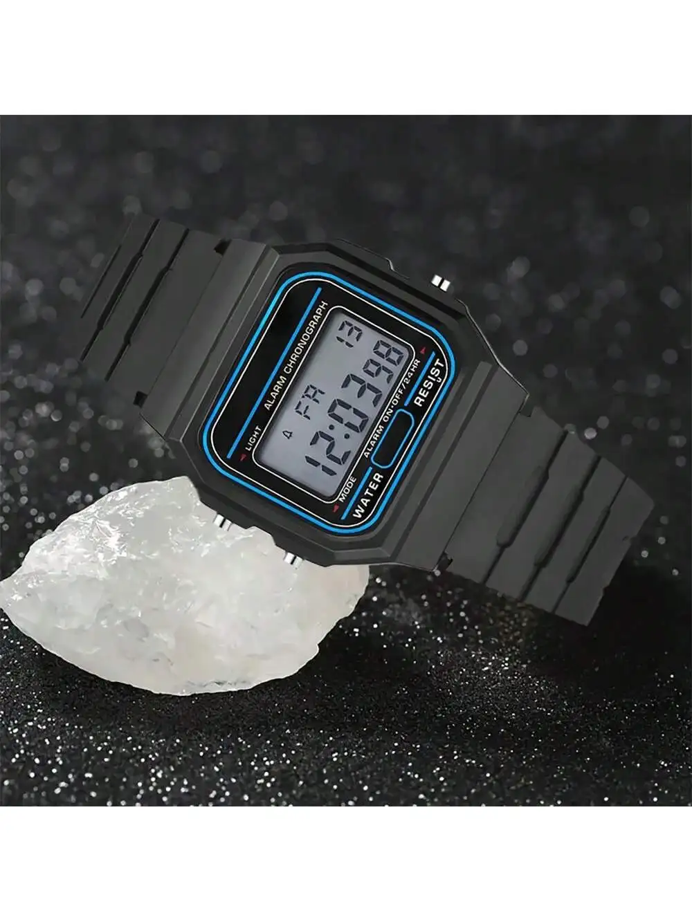 남성용 패션 LED 디지털 시계 남성 스포츠 군용 손목시계 빈티지 실리콘 밴드 전자 시계 남성 시계