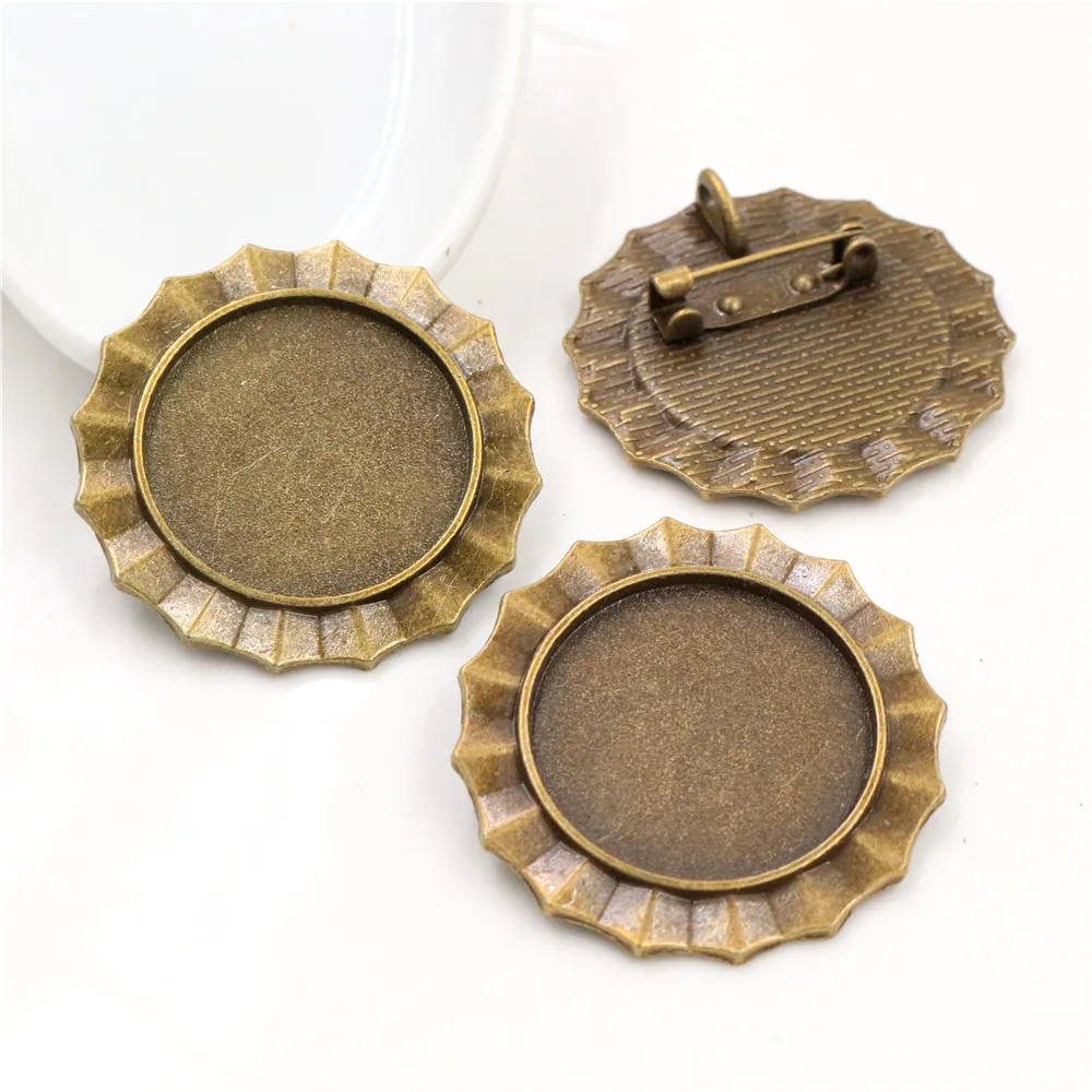 New Fashion 5pcs 25mm Inner Size Antique Silver Plated Brooch Cameo Cabochon Base Setting Charm Pendant (A5-36)