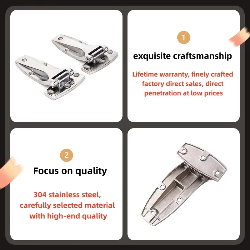 Stainless Steel Door Hinge Cold Store Storage Oven Industrial Equipment Part Refrigerated Truck Car Kitchen Cookware Hardware